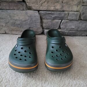 Size 8 W10 Crocs Unisex Clog Forest Green/Slate/Orange Crocsbrand